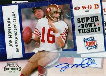 2010 Playoff Contenders - Super Bowl Ticket Autographs #44 Joe Montana Front