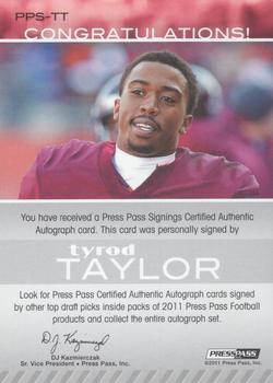 2011 Press Pass - Autographs Silver #PPS-TT Tyrod Taylor Back