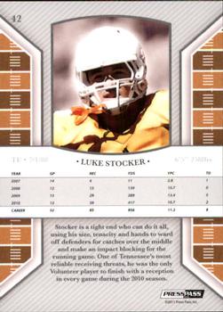 2011 Press Pass Legends - Gold #42 Luke Stocker Back