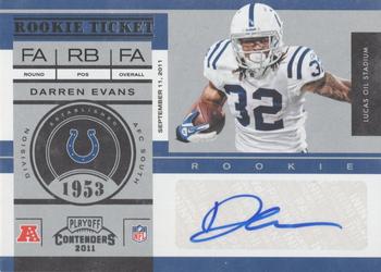 2011 Playoff Contenders #126 Darren Evans Front