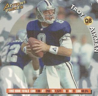 1994 Action Packed CoaStars #1 Troy Aikman Front