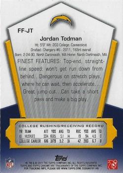 2011 Topps Chrome - Finest Freshman #FF-JT Jordan Todman Back