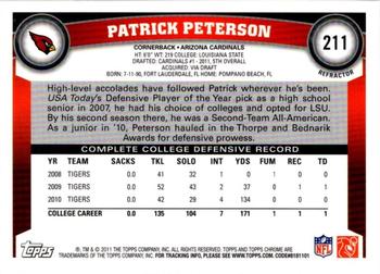 2011 Topps Chrome - Refractors #211 Patrick Peterson  Back