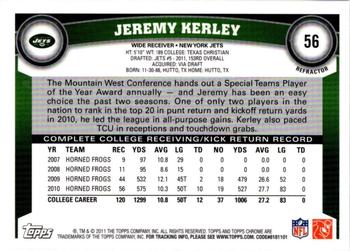 2011 Topps Chrome - Xfractors #56 Jeremy Kerley Back