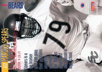 1994 Stadium Club - Members Only #322 Marcus Spears Back