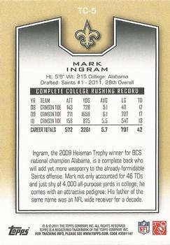 2011 Topps - Bowman Target #TC-5 Mark Ingram Back