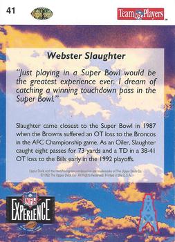 1993 Upper Deck NFL Experience #41 Webster Slaughter Back