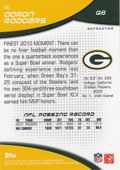 2011 Finest - Refractors #50 Aaron Rodgers  Back