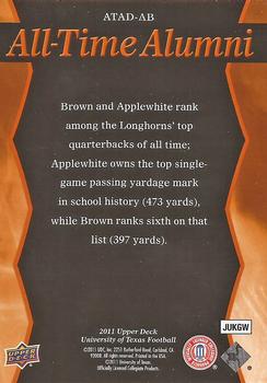 2011 Upper Deck University of Texas - All-Time Alumni Duos #ATAD-AB James Brown / Major Applewhite Back