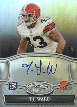 2010 Bowman Sterling - Black Refractors #BSATW T.J. Ward Front