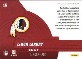 2010 Donruss Elite - Series Red #16 LaRon Landry  Back