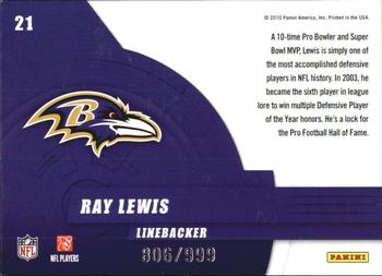 2010 Donruss Elite - Series Red #21 Ray Lewis  Back