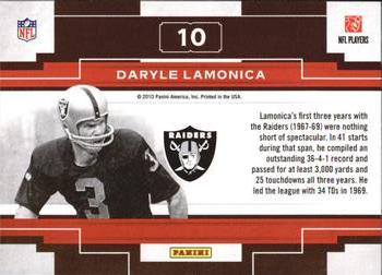 2010 Panini Threads - Century Legends #10 Daryle Lamonica  Back