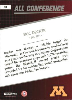 2010 Press Pass - Reflectors #81 Eric Decker Back