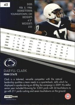 2010 Press Pass - Reflectors Solo #45 Daryll Clark  Back