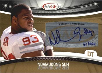 2010 SAGE - Autographs Gold #A-47 Ndamukong Suh  Front
