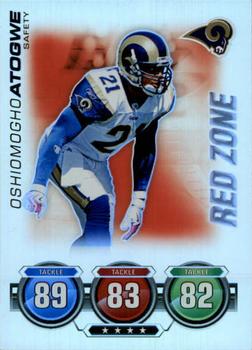 2010 Topps Attax - Red Zone Foil #NNO O.J. Atogwe Front