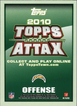 2010 Topps Attax - Red Zone Foil #NNO Vincent Jackson  Back