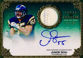 2010 Topps Five Star - Veteran Autographed Patch Gold #SP-JS Junior Seau  Front