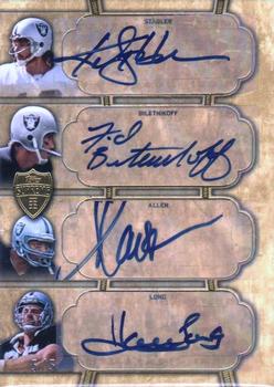 2010 Topps Supreme - Quad Autographs #SQA-SBAL Ken Stabler / Fred Biletnikoff / Marcus Allen / Howie Long  Front