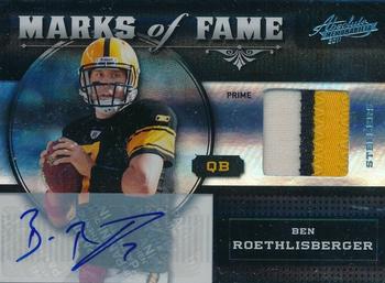 2011 Panini Absolute Memorabilia - Marks of Fame Materials Autographs Spectrum Prime #3 Ben Roethlisberger Front