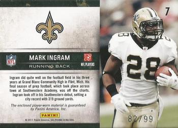 2011 Panini Limited - Initial Steps Jerseys #7 Mark Ingram Back