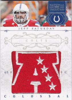 2011 Playoff National Treasures - Colossal Materials Pro Bowl A and N Prime #37 Jeff Saturday Front