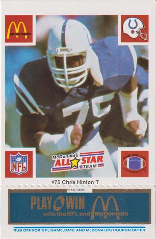 1986 McDonald's All-Star Team - Full Game Pieces: Week 1 Blue Tab #NNO Chris Hinton Front