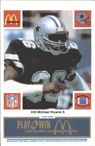 1986 McDonald's Dallas Cowboys - Full Game Pieces - Week 1 Blue Tab #NNO Michael Downs Front