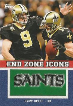 2011 Topps - End Zone Icons Patches #EZI-20 Drew Brees Front