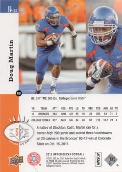 2012 Upper Deck - 1993 SP Inserts #93SP-22 Doug Martin Back