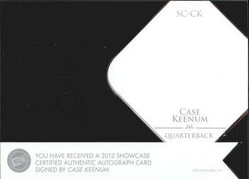 2012 Press Pass Showcase #SC-CK Case Keenum Back