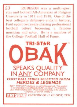 2011 TriStar Obak #53 Paul Robeson Back