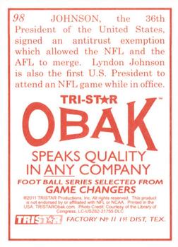 2011 TriStar Obak #98 Lyndon B. Johnson Back