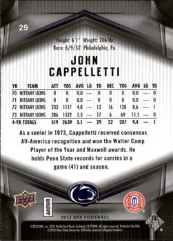 2012 SPx #29 John Cappelletti Back