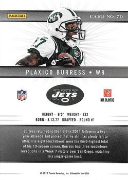 2012 Panini Elite #70 Plaxico Burress Back