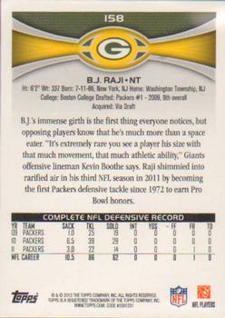 2012 Topps #158 B.J. Raji Back