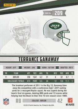 2012 Panini Rookies & Stars #209 Terrance Ganaway Back