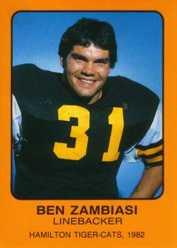 1982 Hamilton Tiger-Cats Safety #NNO Ben Zambiasi Front