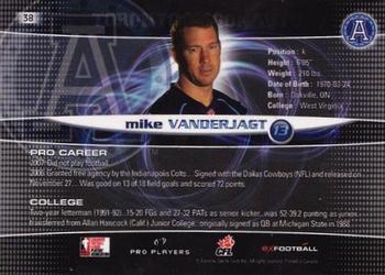 2008 Extreme Sports CFL #38 Mike Vanderjagt Back