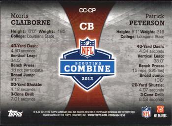 2012 Bowman - Combine Competition #CC-CP Morris Claiborne / Patrick Peterson Back