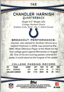 2012 Bowman - Green #142 Chandler Harnish Back