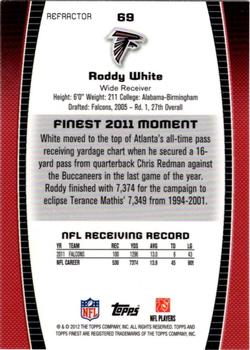 2012 Finest - Prism Refractors #69 Roddy White Back