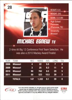 2012 SAGE HIT - Gold #28 Michael Egnew Back