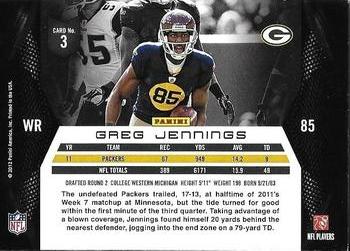 2012 Panini Momentum #3 Greg Jennings Back