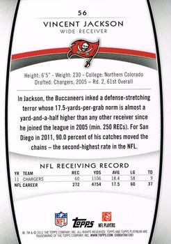 2012 Topps Platinum - Ruby #56 Vincent Jackson Back