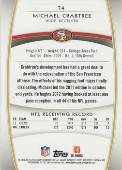 2012 Topps Platinum - Ruby #74 Michael Crabtree Back