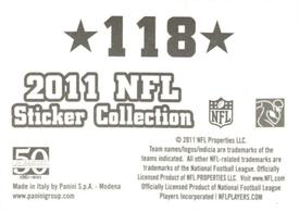 2011 Panini NFL Sticker Collection #118 Andre Johnson Back