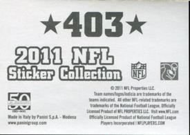 2011 Panini NFL Sticker Collection #403 Dominique Rodgers-Cromartie Back