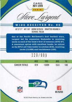 2012 Panini Certified #199 Steve Largent Back